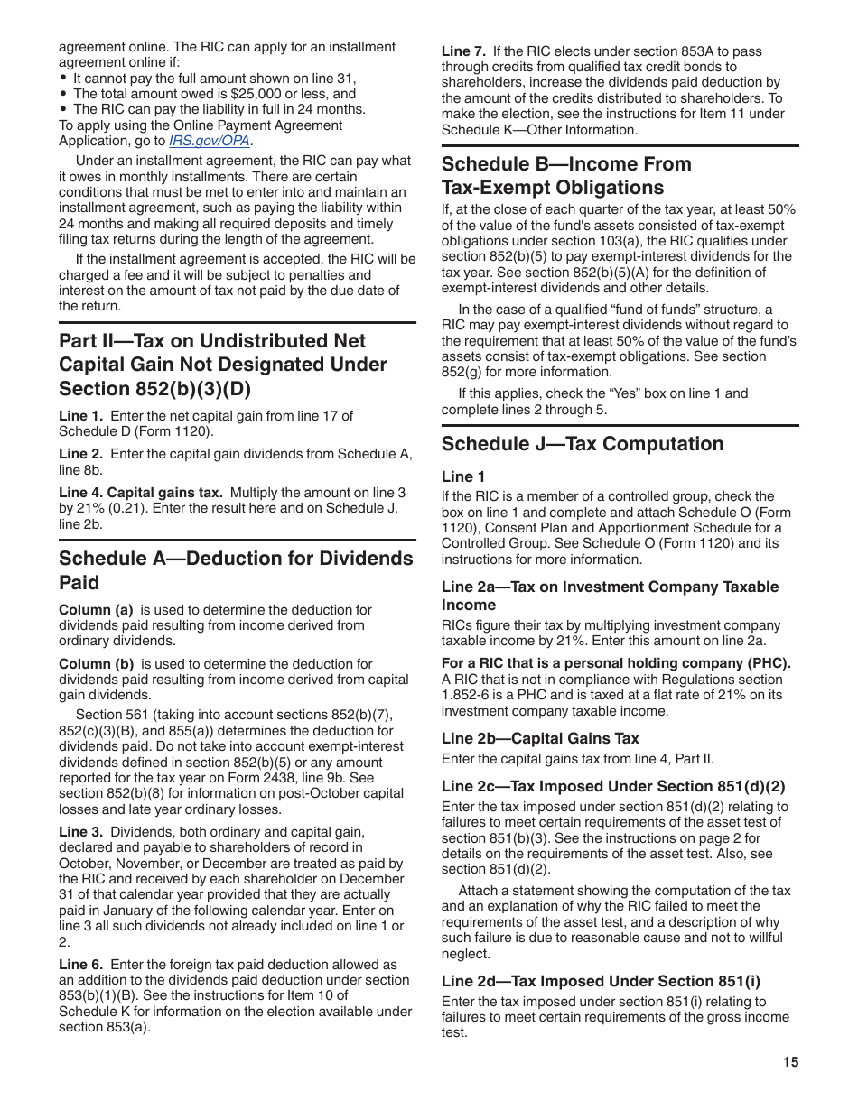 Instructions for IRS Form 1120-RIC U.S. Income Tax Return for Regulated Investment Companies, Page 15