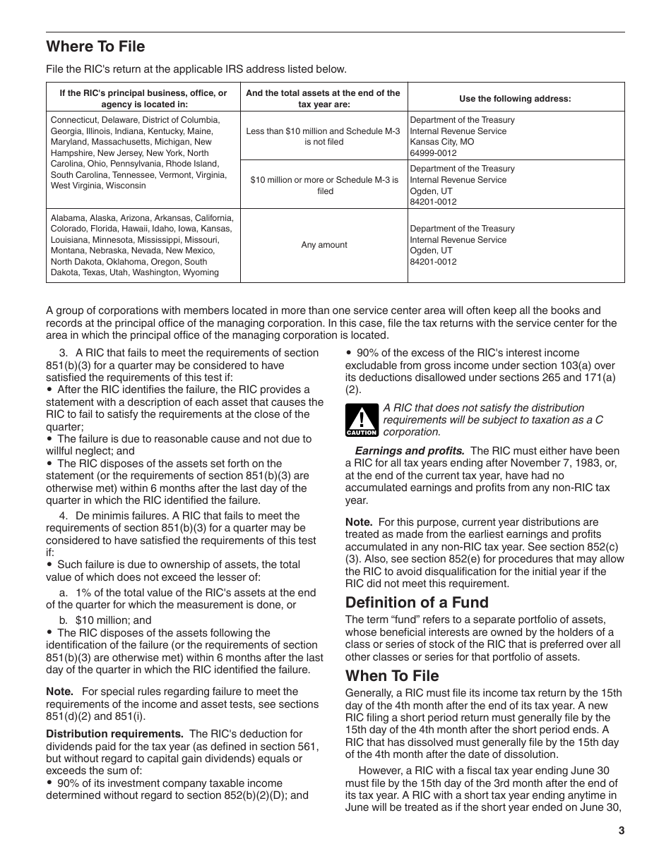 Instructions for IRS Form 1120-RIC U.S. Income Tax Return for Regulated Investment Companies, Page 3