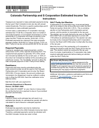 Form DR0106EP Colorado Partnership and S Corporation Estimated Tax Payment Form - Colorado