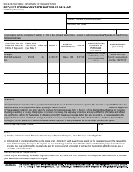 Document preview: Form CEM-5101 Request for Payment for Materials on Hand - California