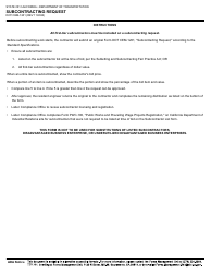 Form DOT CEM-1201 Subcontracting Request - California, Page 3