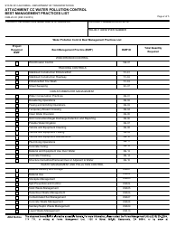 Form CEM-20 Attachment Water Pollution Control Best Management Practices List - California, Page 2