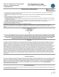 Document preview: Form CA-12 Claim for Continuance of Compensation Under the Federal Employees' Compensation Act