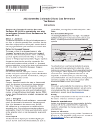 Form DR0021X Amended Colorado Oil and Gas Severance Tax Return - Colorado