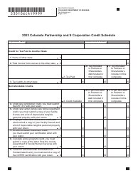 Document preview: Form DR0106CR Colorado Partnership and S Corporation Credit Schedule - Colorado, 2023
