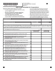 Document preview: Form DR0112CR Credit Schedule for Corporations - Colorado, 2023
