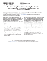 Document preview: Form DR0204 Tax Year Ending Computation of Penalty Due Based on Underpayment of Colorado Individual Estimated Tax - Colorado