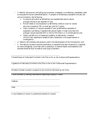 Form to Request Documentation From an Employer-Sponsored Health Plan or a Group or Individual Market Insurer Concerning Treatment Limitations, Page 6