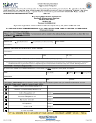 Document preview: Form DO-21 Driver History Abstract Application Request - New Jersey