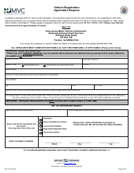 Document preview: Form DO-11A Vehicle Registration Application Request - New Jersey