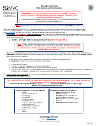 Form OS/SS-3 Salvage Inspection Fee Application - New Jersey, Page 2