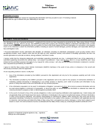 Form DO-22 Title/Lien Search Request - New Jersey, Page 3