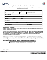 Document preview: Form OS/SS-54 Application for the Release of a Title From Lienholder - New Jersey