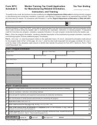 Form WTC Worker Training Tax Credit Application - Virginia, Page 4