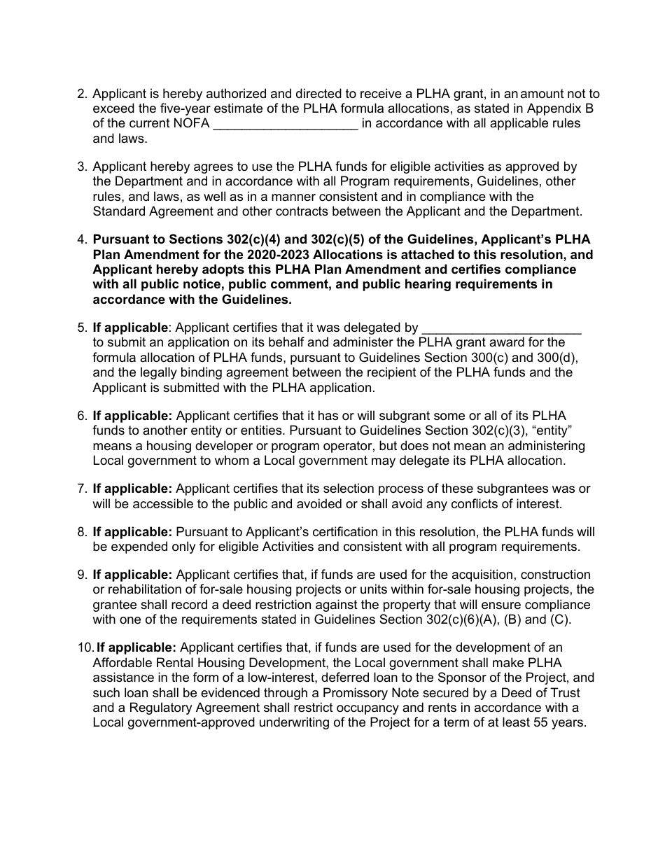 Plan Amendment Resolution - Permanent Local Housing Allocation Program (Plha) - California, Page 2