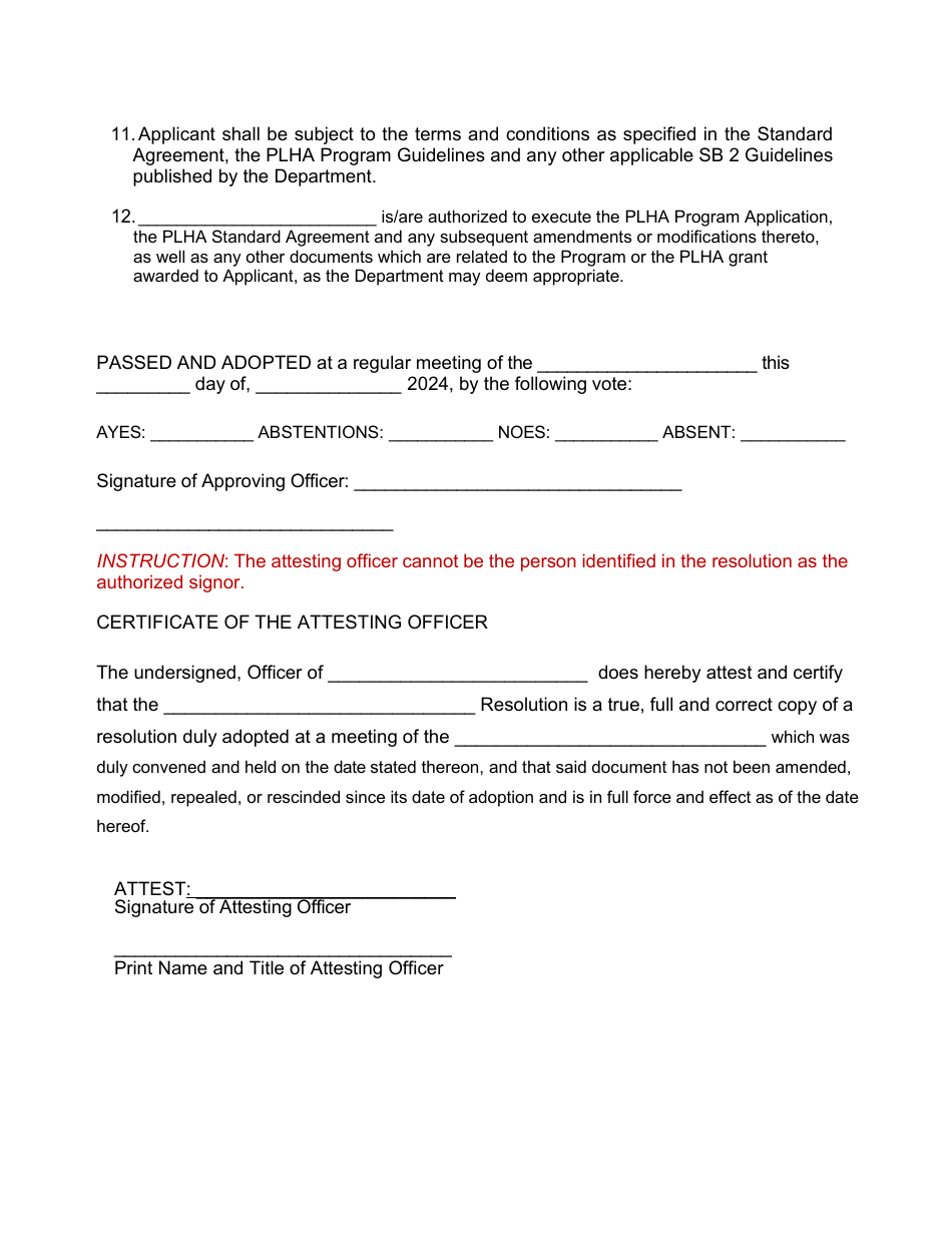 Plan Amendment Resolution - Permanent Local Housing Allocation Program (Plha) - California, Page 3