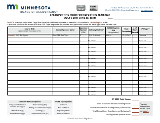 Cpe Audit Form for the Three-Year Reporting Period July 1, 2020 - June 30, 2023 - Minnesota, Page 6