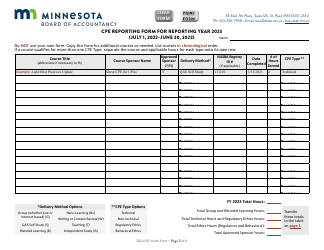 Cpe Audit Form for the Three-Year Reporting Period July 1, 2020 - June 30, 2023 - Minnesota, Page 7