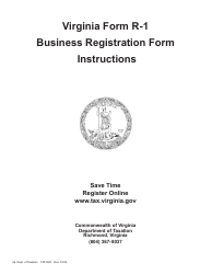 Instructions for Form R-1 Business Registration Form - Virginia