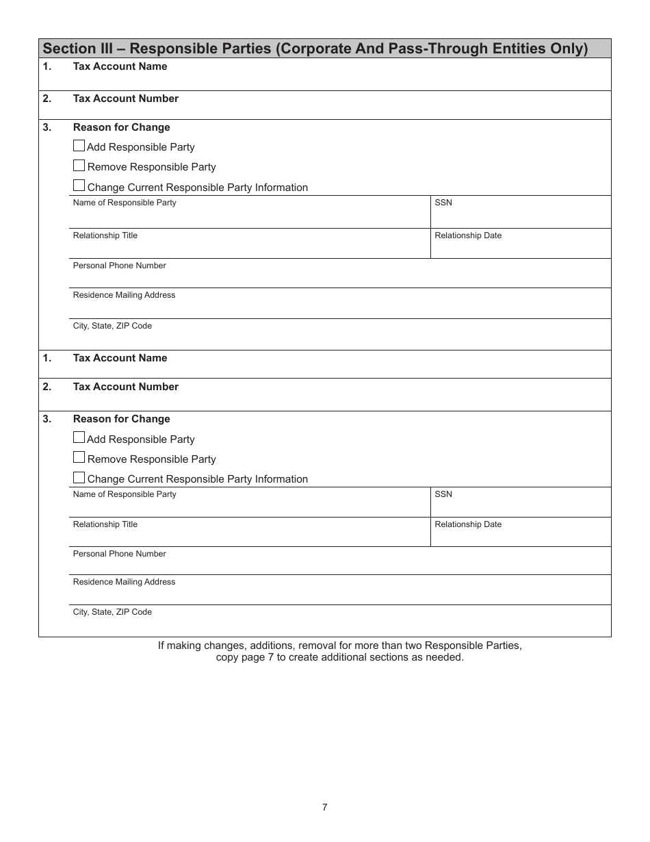 Form R-3 Change to a Registered Business and / or Tax Account - Virginia, Page 7