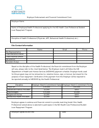 Document preview: Employer Endorsement and Financial Commitment Form - North Dakota