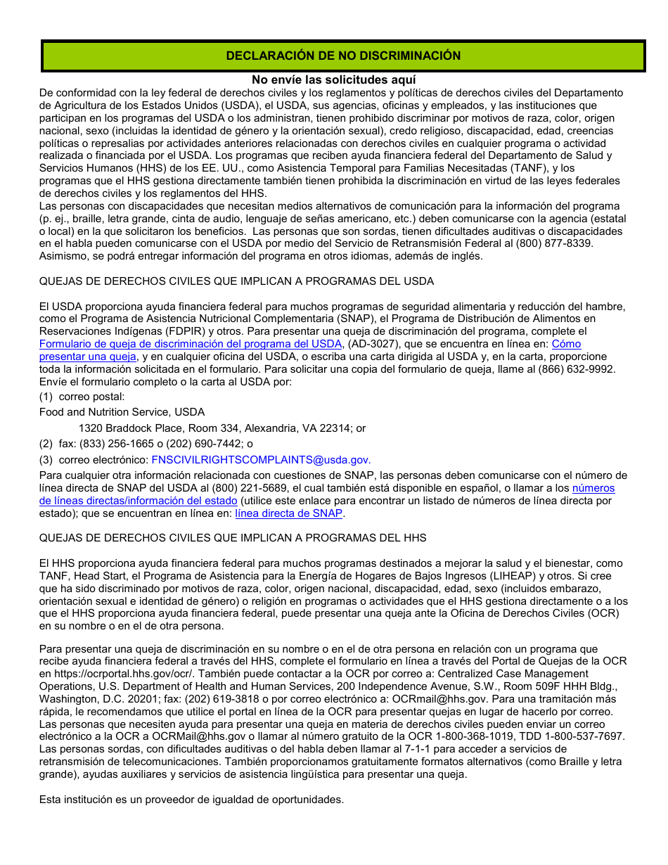 BFA Formulario 811S Declaraciones De Entendimiento - New Hampshire (Spanish), Page 3