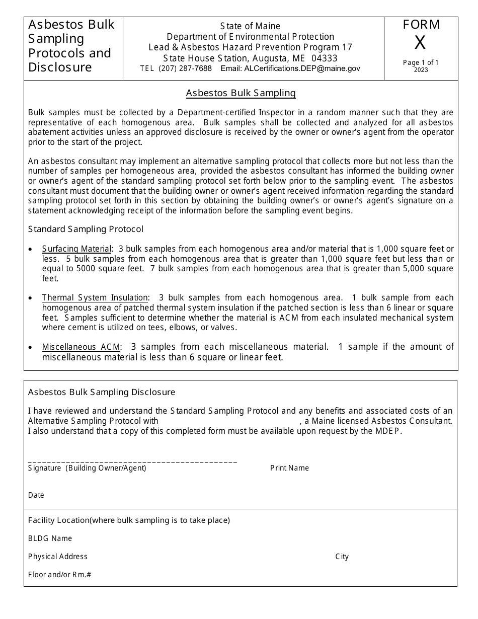 Form X - Fill Out, Sign Online and Download Fillable PDF, Maine ...