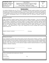 Form Y Asbestos Bulk Sample Analysis Protocols and Disclosure - Maine, Page 2