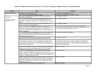 License Application Form - Asbestos/Lead Business &amp; Public Entities - Maine, Page 2