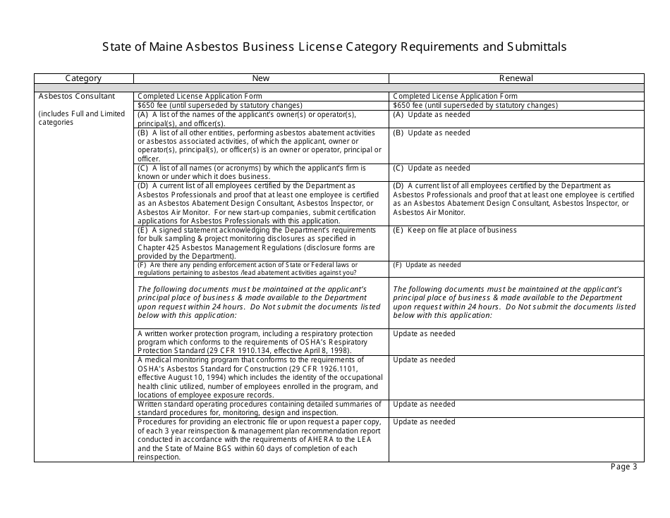 License Application Form - Asbestos / Lead Business  Public Entities - Maine, Page 3