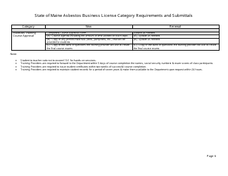 License Application Form - Asbestos/Lead Business &amp; Public Entities - Maine, Page 6