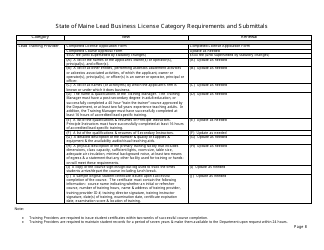 License Application Form - Asbestos/Lead Business &amp; Public Entities - Maine, Page 9