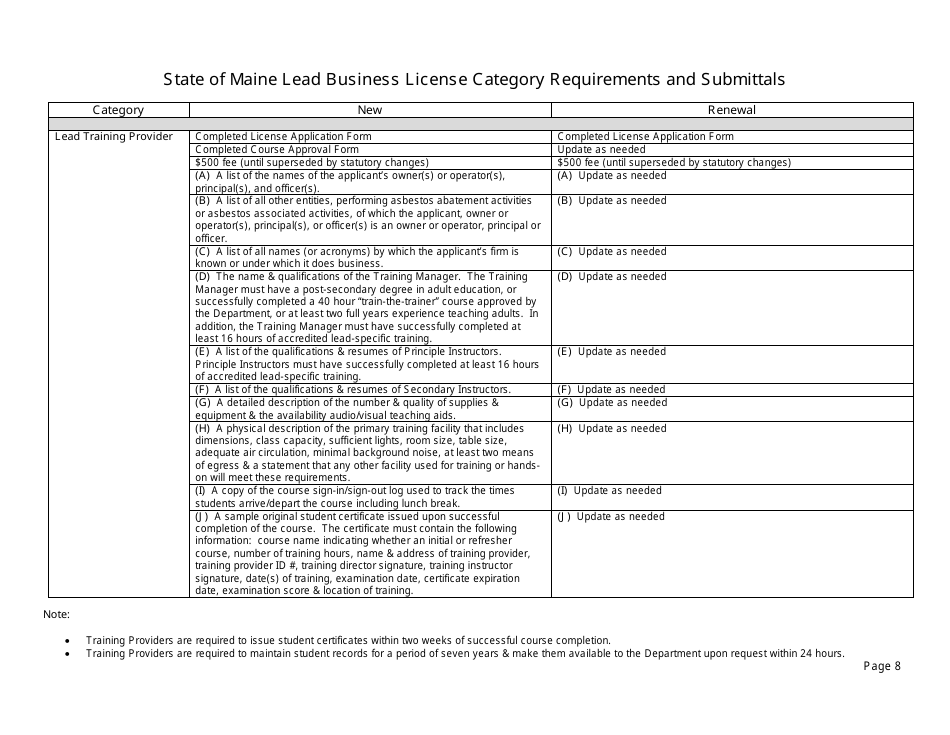 Maine License Application Form - Asbestos/Lead Business & Public ...