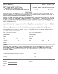 Document preview: Asbestos Waste Storage Facility (Awsf) Application Form - Maine
