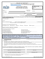 Document preview: Form ADM-005-FRM-1 Authorization to Disclose Patient Health Information - Nevada