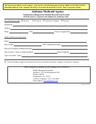 Document preview: Notification of Request for Medical Records From Provider - Alabama