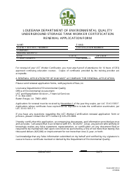 Document preview: Form UST-CC-3 Underground Storage Tank Worker Certification Renewal Application Form - Louisiana