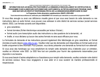 Instructions for Form LDSS-4826 Supplemental Nutrition Assistance Program (Snap) Application/Recertification - New York (French)