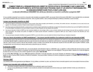 Instructions for Form LDSS-4826 Supplemental Nutrition Assistance Program (Snap) Application/Recertification - New York (French), Page 2