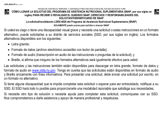 Document preview: Instrucciones para Formulario LDSS-4826 Solicitud/Revalidacion Para El Programa De Asistencia Nutricional Suplementaria (Snap) - New York (Spanish)