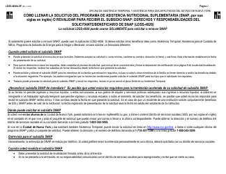 Instrucciones para Formulario LDSS-4826 Solicitud/Revalidacion Para El Programa De Asistencia Nutricional Suplementaria (Snap) - New York (Spanish), Page 2