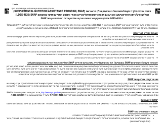 Instructions for Form LDSS-4826 Supplemental Nutrition Assistance Program (Snap) Application/Recertification - New York (Yiddish), Page 2