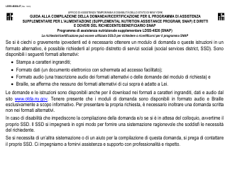Document preview: Instructions for Form LDSS-4826 Supplemental Nutrition Assistance Program (Snap) Application/Recertification - New York (Italian)