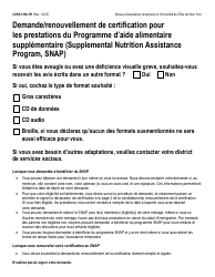 Form LDSS-5166 Application/Recertification for Supplemental Nutrition Assistance Program (Snap) Benefits - New York (French)