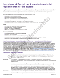 Form LDSS-5258 Child Support Enrollment Form - New York (Italian)