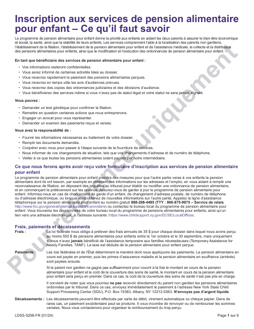 Forme LDSS-5258  Printable Pdf