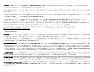 Form LDSS-3174 Recertification Form for Certain Benefits and Services - New York (Chinese), Page 19