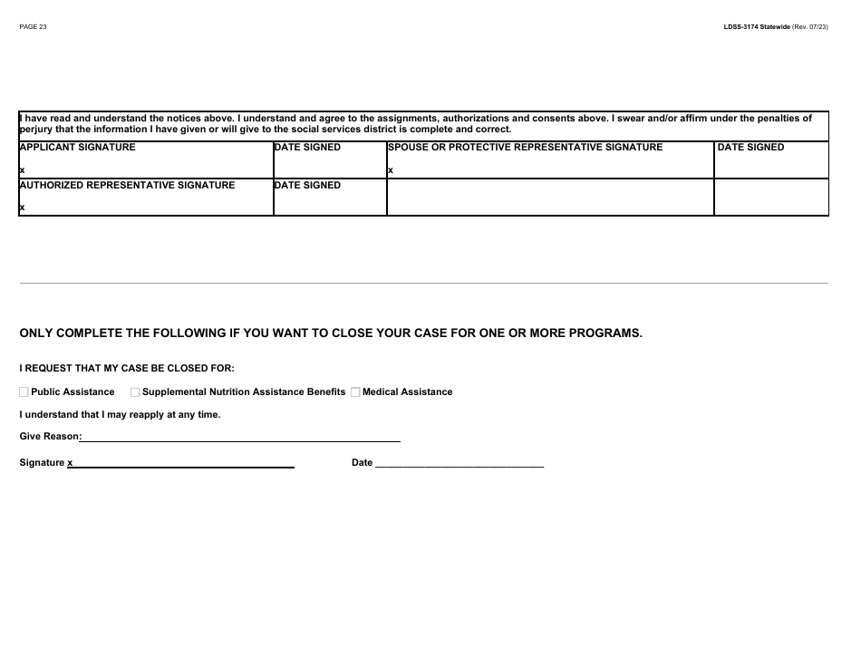 Form LDSS-3174 Recertification Form for Certain Benefits and Services - New York, Page 24