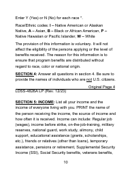 Instructions for Form LDSS-4826 LP Supplemental Nutrition Assistance Program (Snap) Application/Recertification - Large Print - New York, Page 10