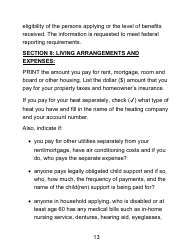 Instructions for Form LDSS-4826 LP Supplemental Nutrition Assistance Program (Snap) Application/Recertification - Large Print - New York, Page 13